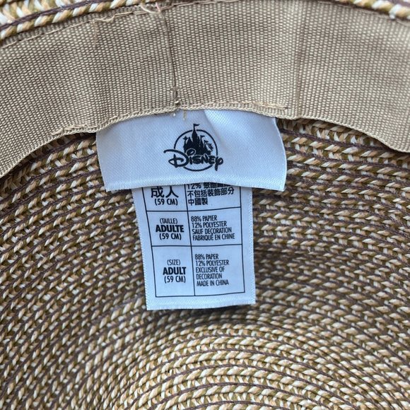 Disney Parks Exclusive Unisex Adult O/S Gold Mickey Mouse Straw Fedora Hat - Picture 5 of 6